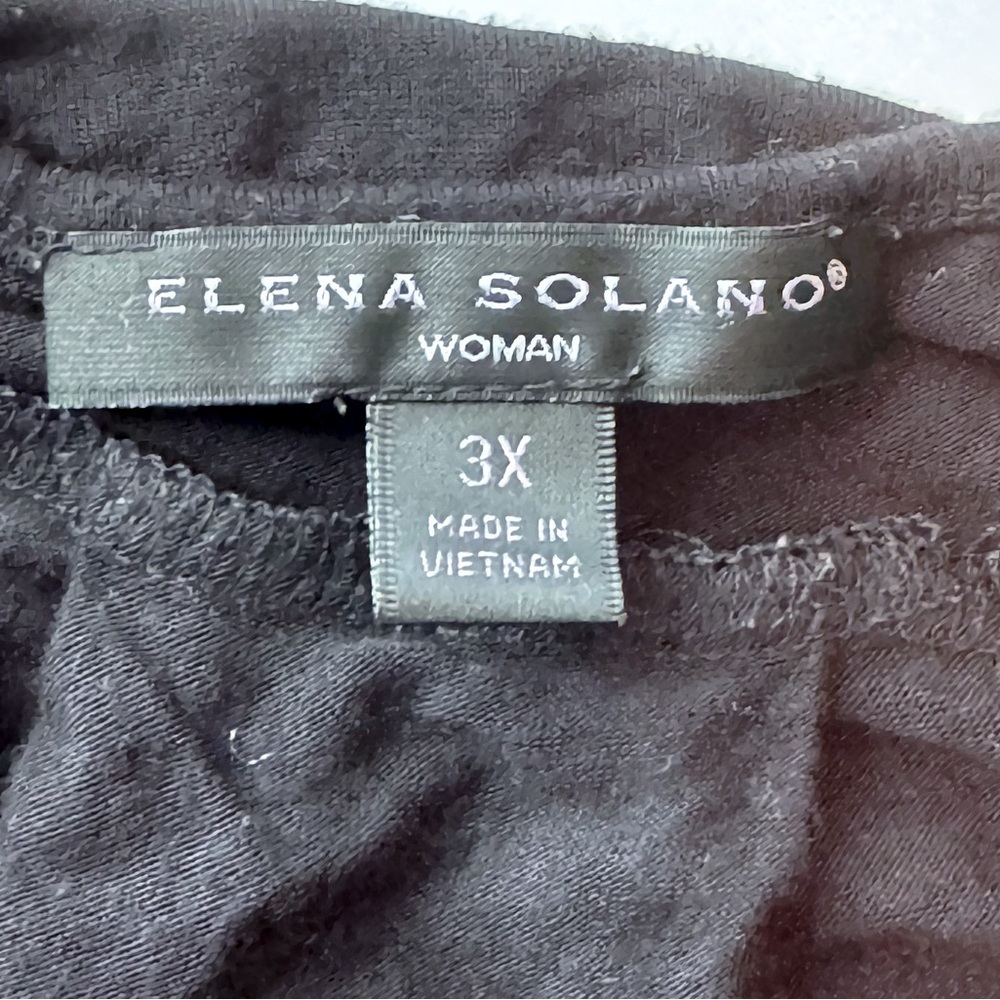 Elena Solano Black Open Front Rosette Cardigan 3X Plus Size Short Sleeve Layer - Picture 9 of 10